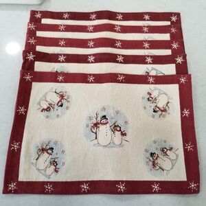 Vintage snowman holiday design placemats 100% cotton